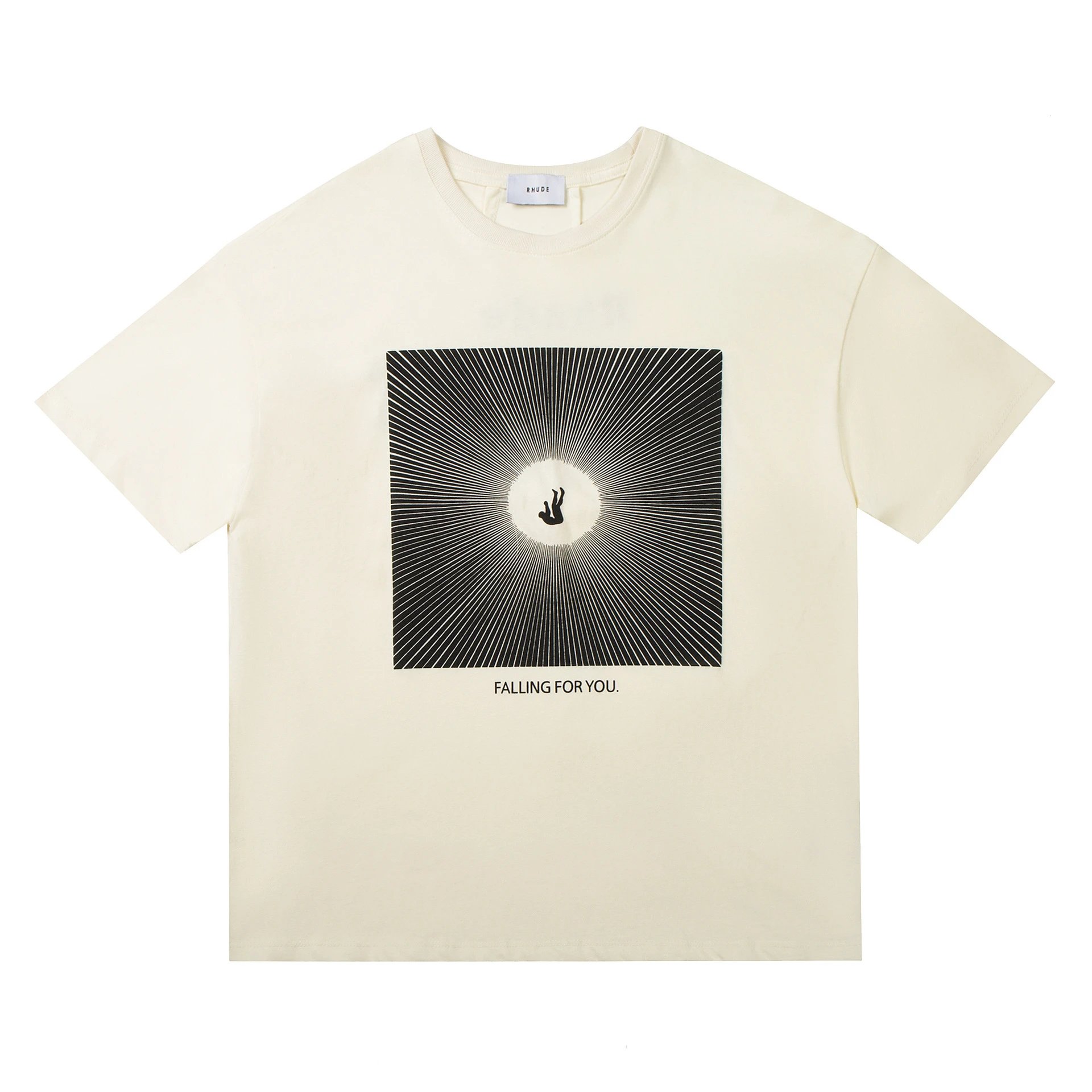 Rhude Leopard Print Graphic T-Shirt Beige - 47