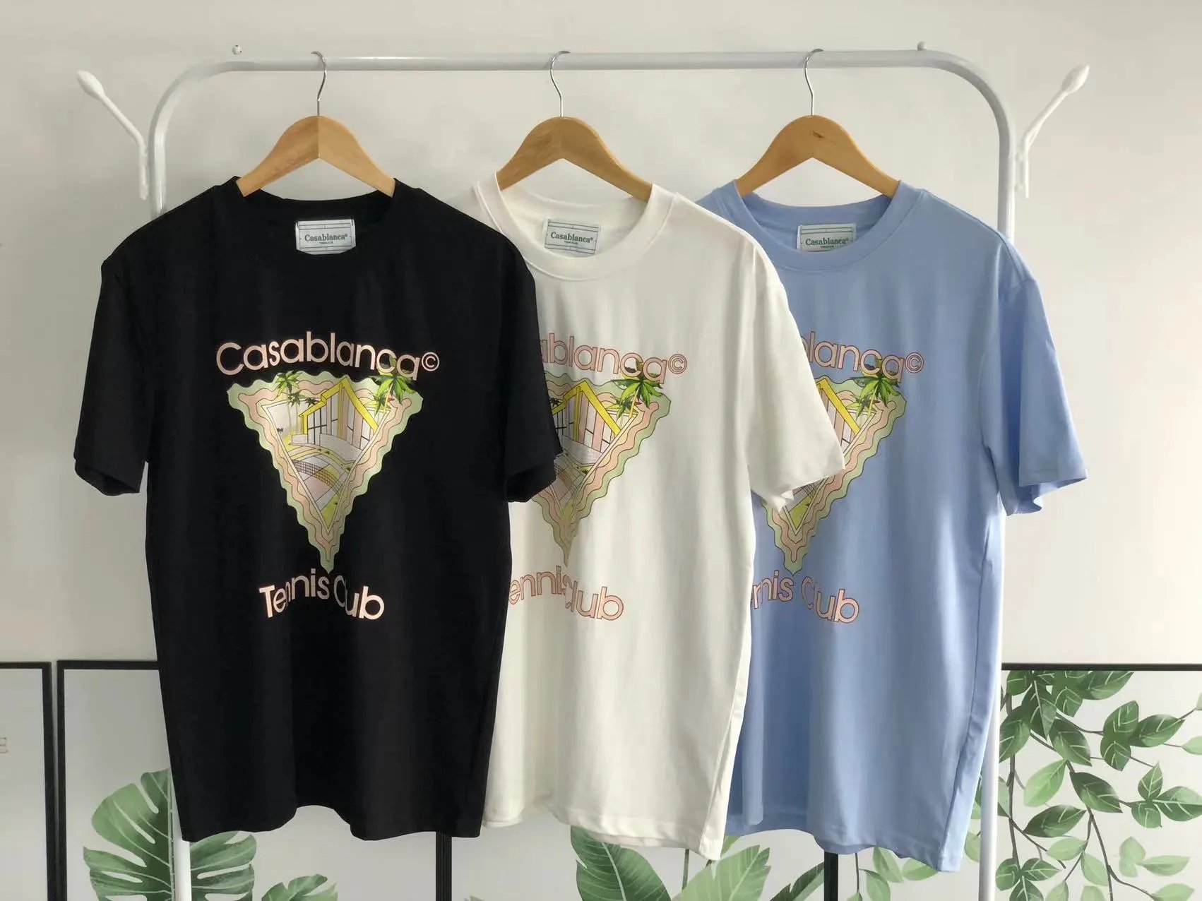 Casablanca Casa Blanca Graphic T-Shirt White and Black - 7