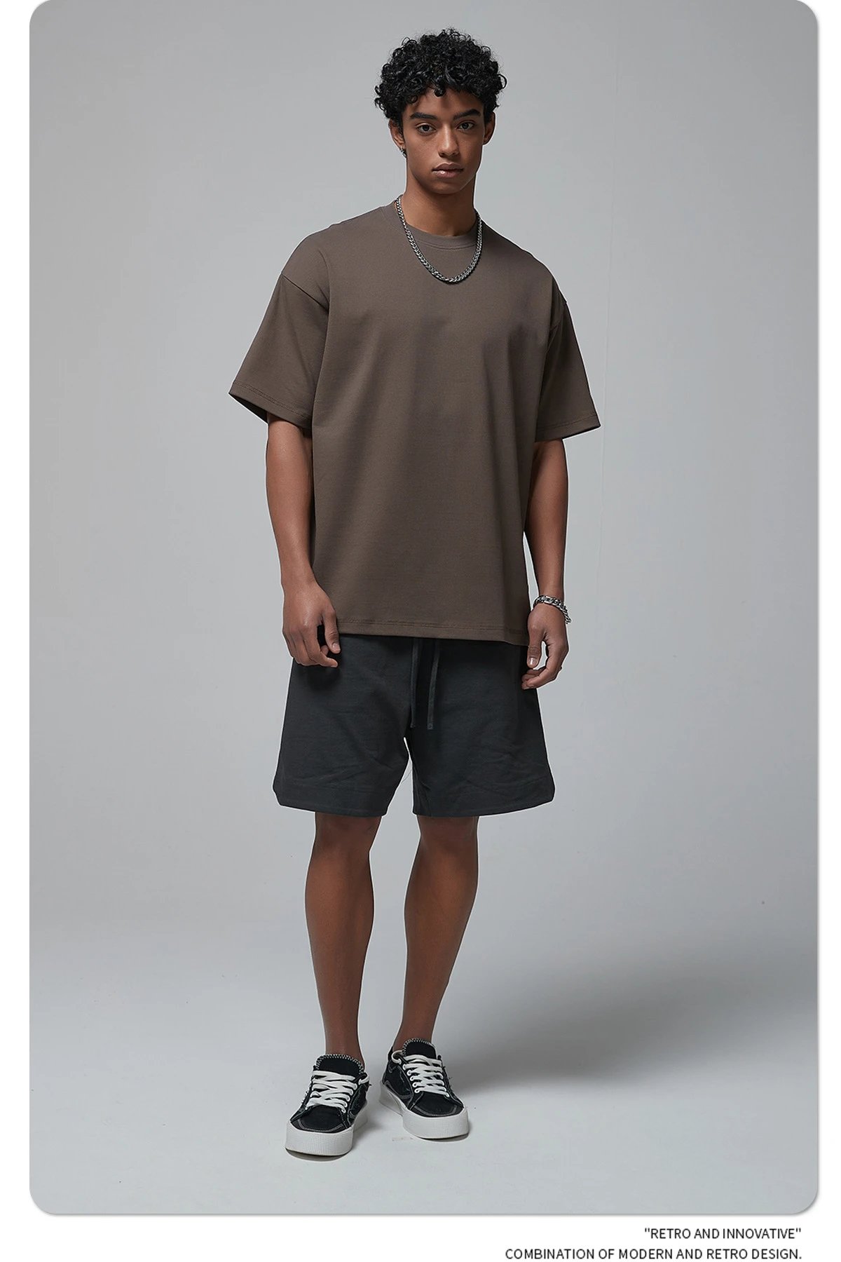 Arte Artie Master 385G Pure Cotton Oversized T-Shirt Dark Gray T-Shirts - 51