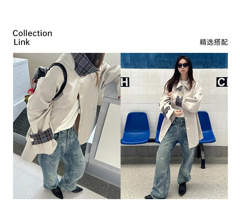Design Floral Washed Wide-Leg Jeans Blue - 4