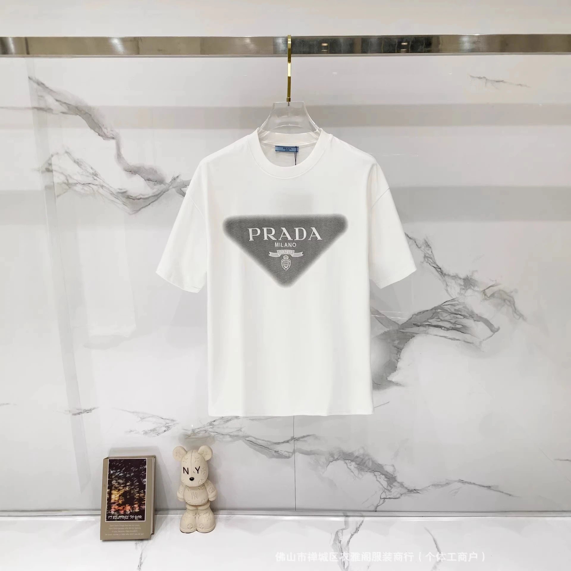 Prada T-Shirts Short-Sleeve Crewneck Logo T-Shirt image 2