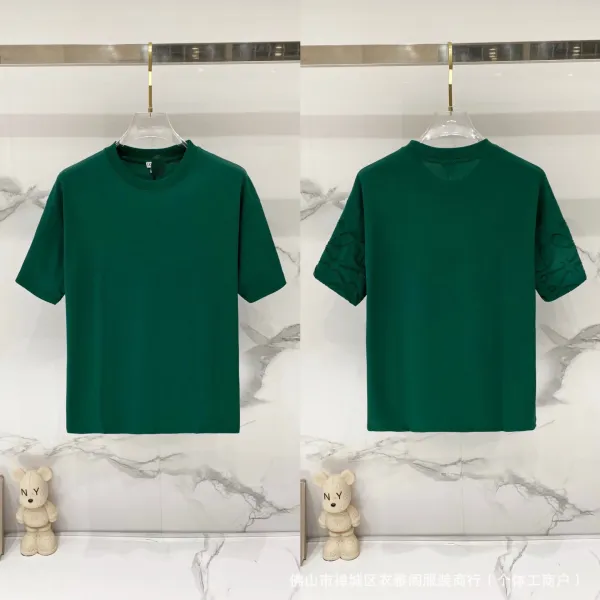 Design Embroidered Sleeve Green T-Shirt - 1