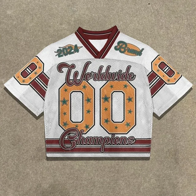 Unbranded Football Jerseys Mesh V-neck graphic jersey product detail image 17