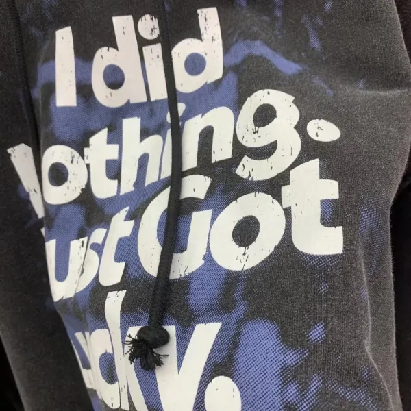 Design 'I'm Not Doing Shit Today' Distressed Black Hoodie - 37