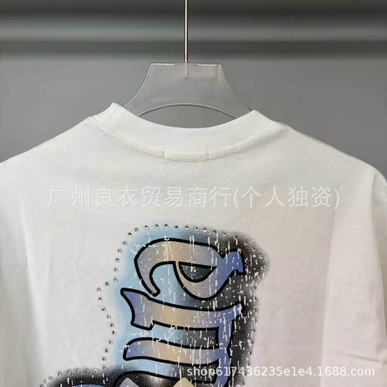 Design Mixed Emotion Angel Print Oversized T-Shirt White T-Shirts - 9