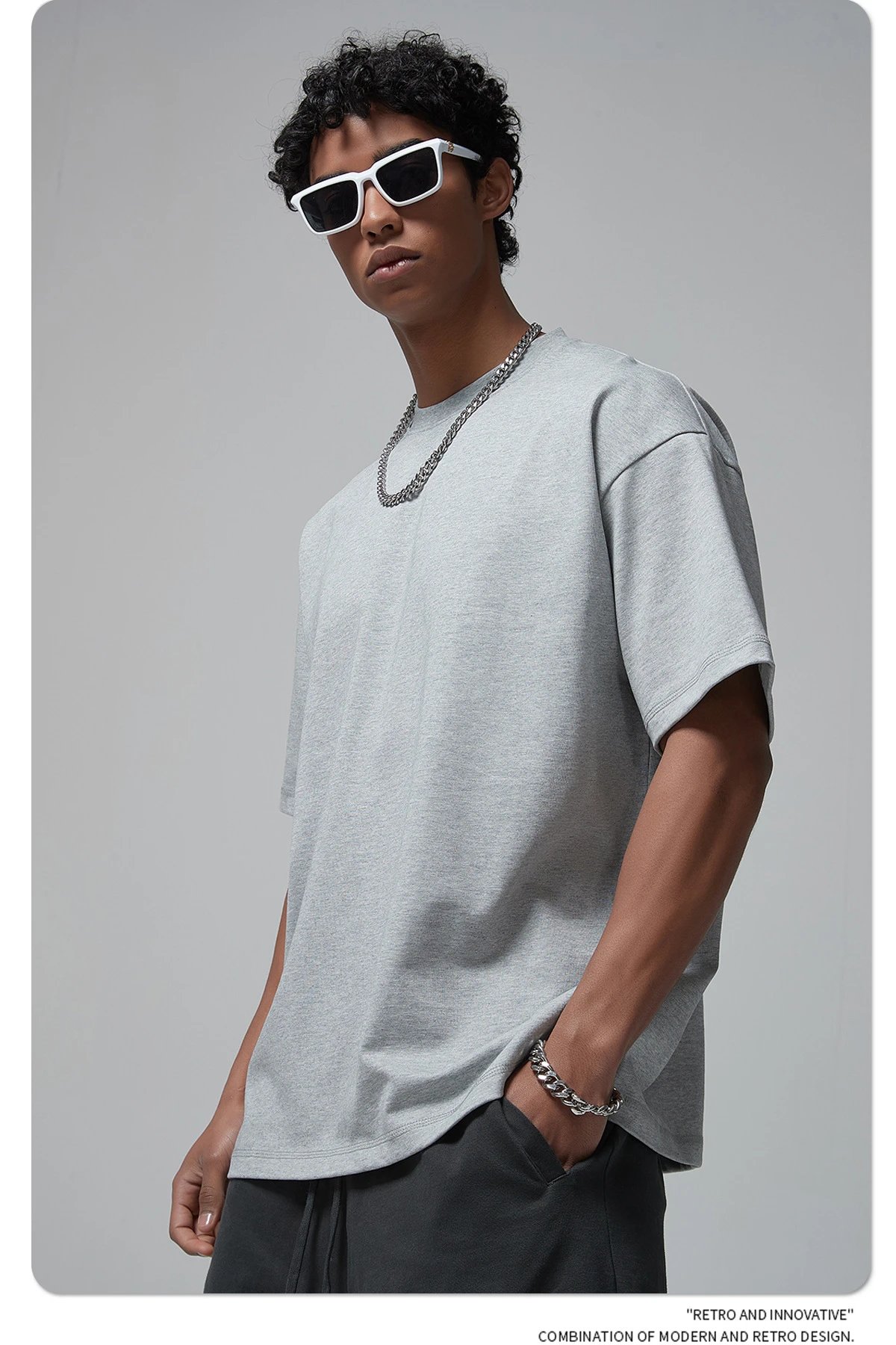 Arte Artie Master 385G Pure Cotton Oversized T-Shirt Dark Gray T-Shirts - 60