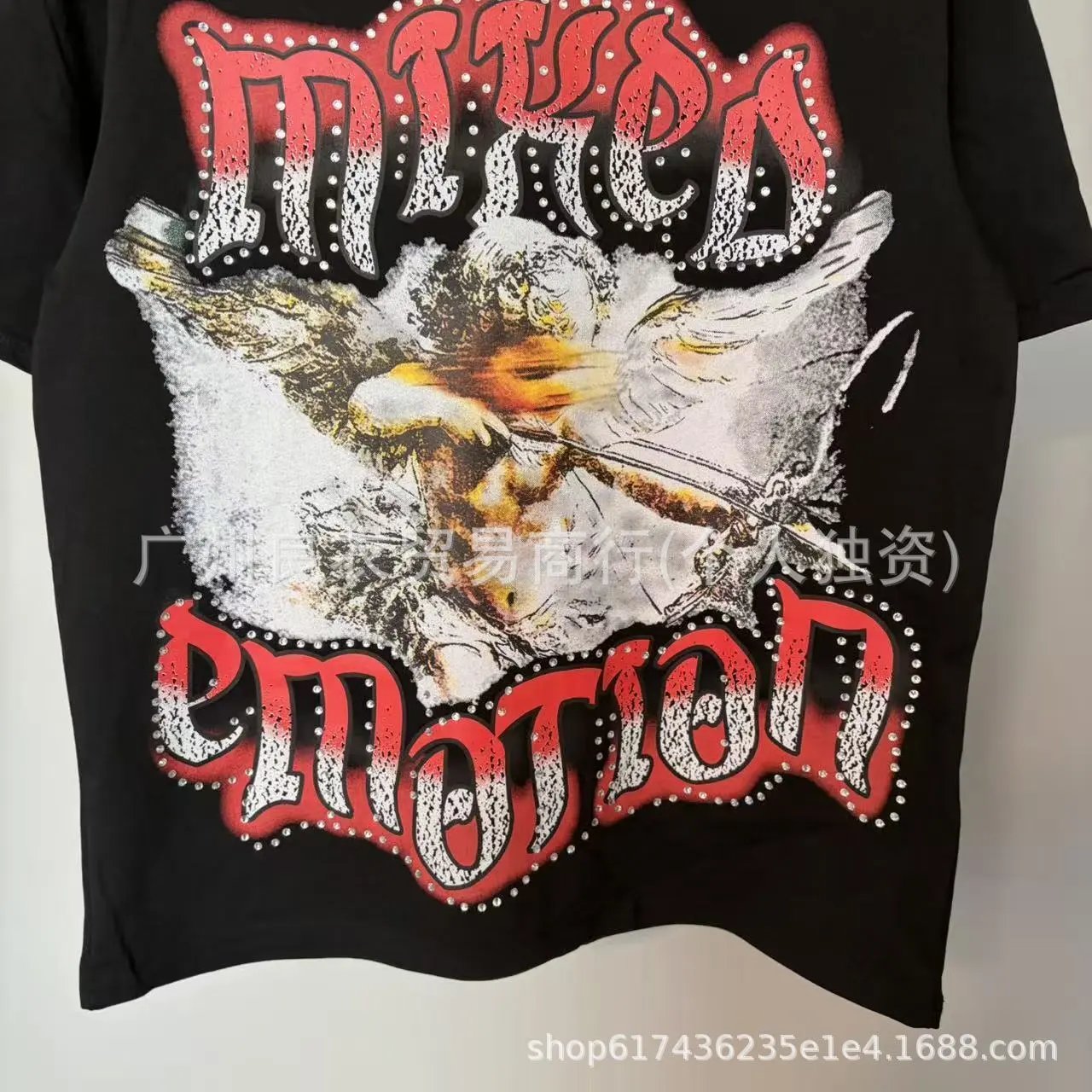 Design Mixed Emotion Wing Print Zip-Up Shirt Brown Shirt - 5