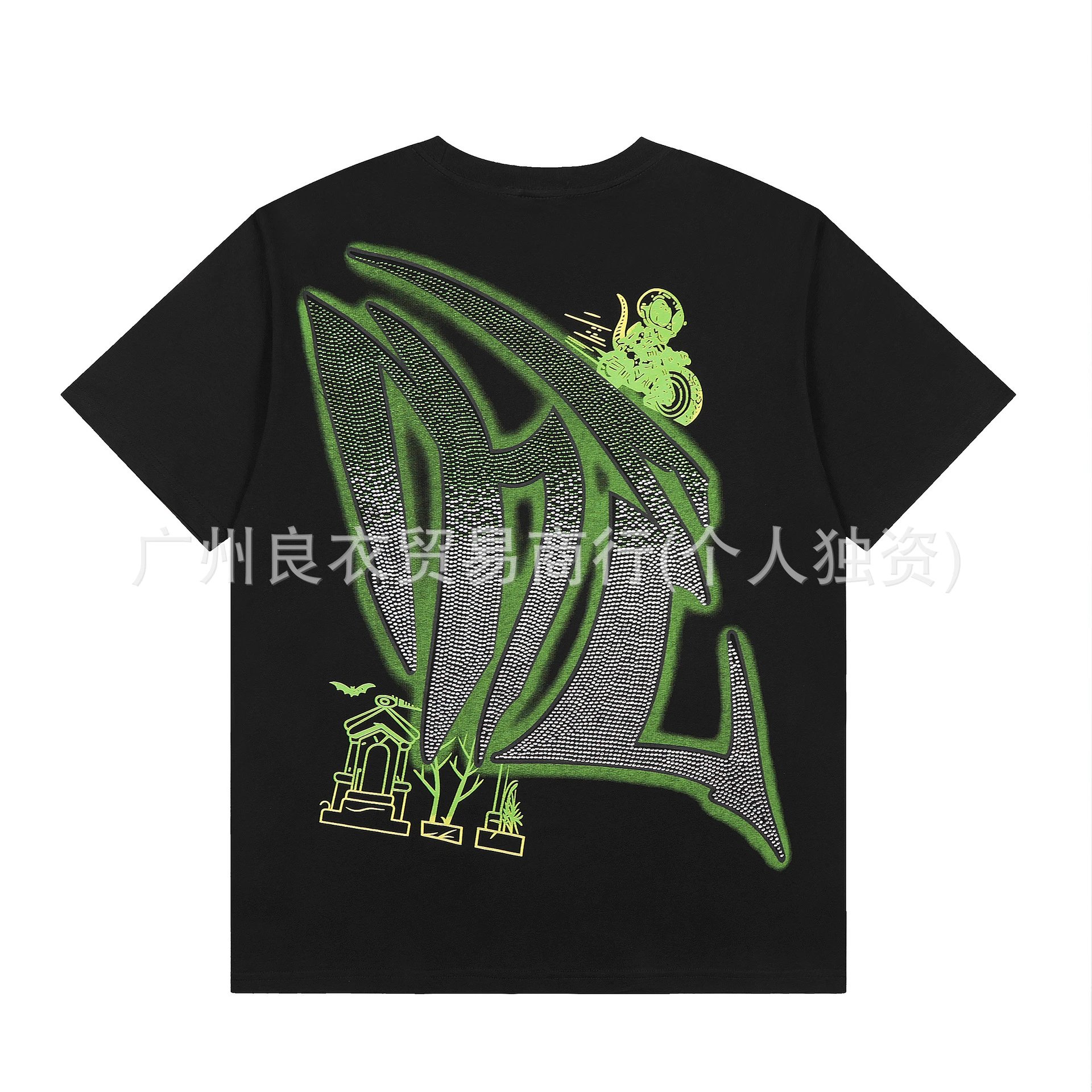 Design Mixed Emotion Graphic Print Studded T-Shirt White T-Shirts - 7