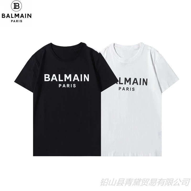 Balmain Logo Graphic Black T-Shirt - 46