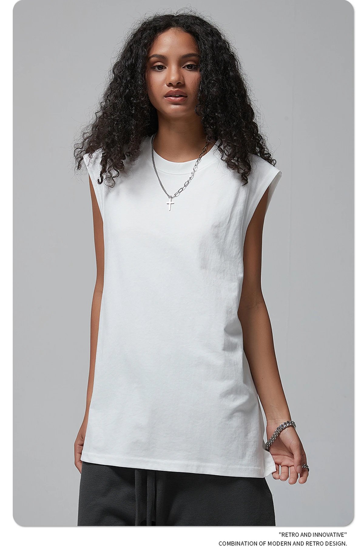 Arte Artie Master 190G Cotton Sleeveless Vest White Vest Top - 35