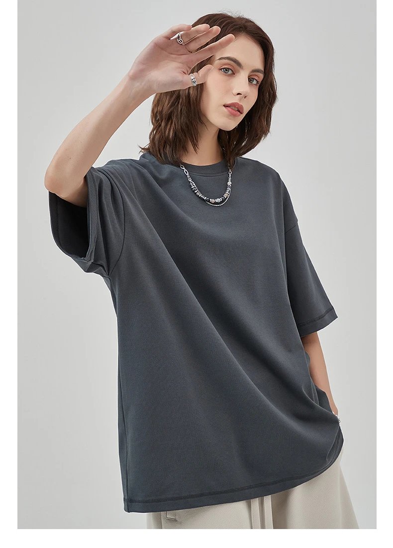 Arte Artie Master 385G Pure Cotton Oversized T-Shirt Dark Gray T-Shirts - 20