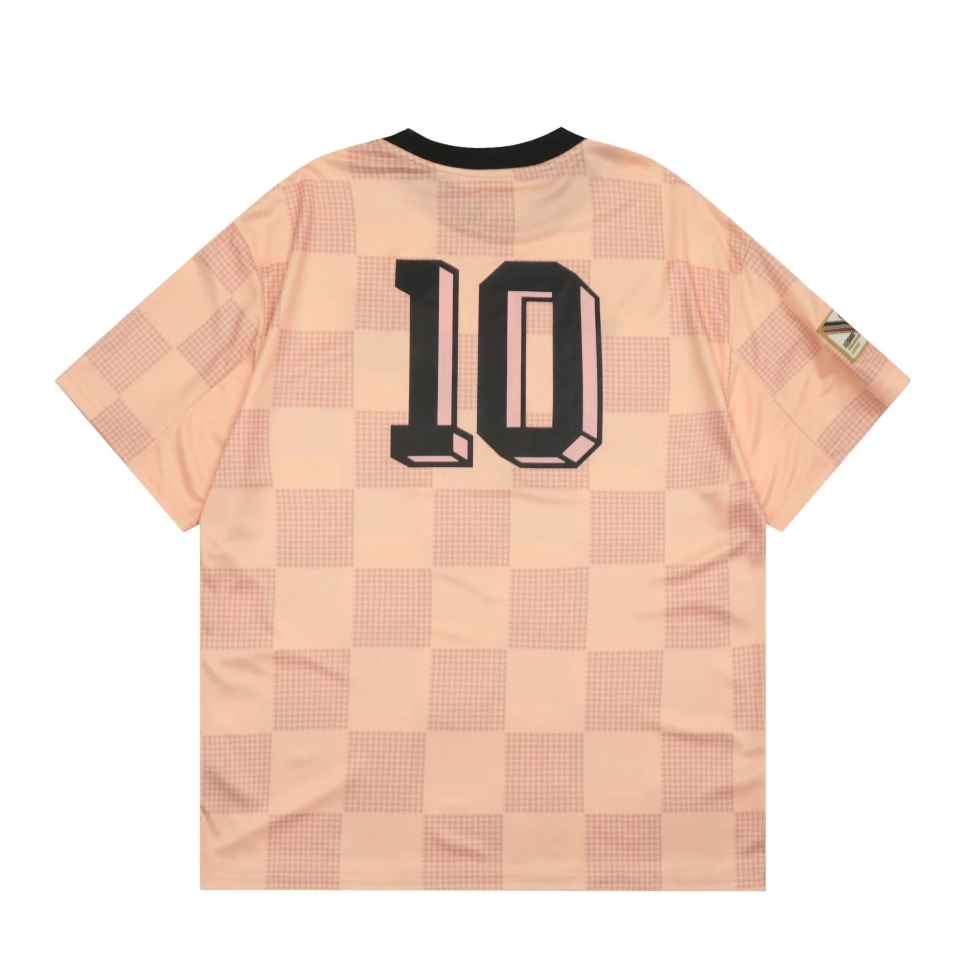 Design Checkerboard Print Soccer Jersey Peach - 18