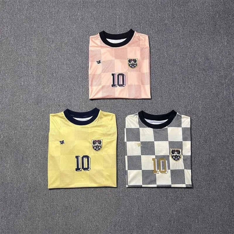 Design Checkerboard Print Soccer Jersey Peach - 22