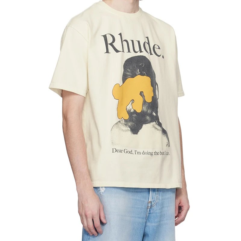 Rhude Rhude Graphic Print Cream T-Shirt - 8