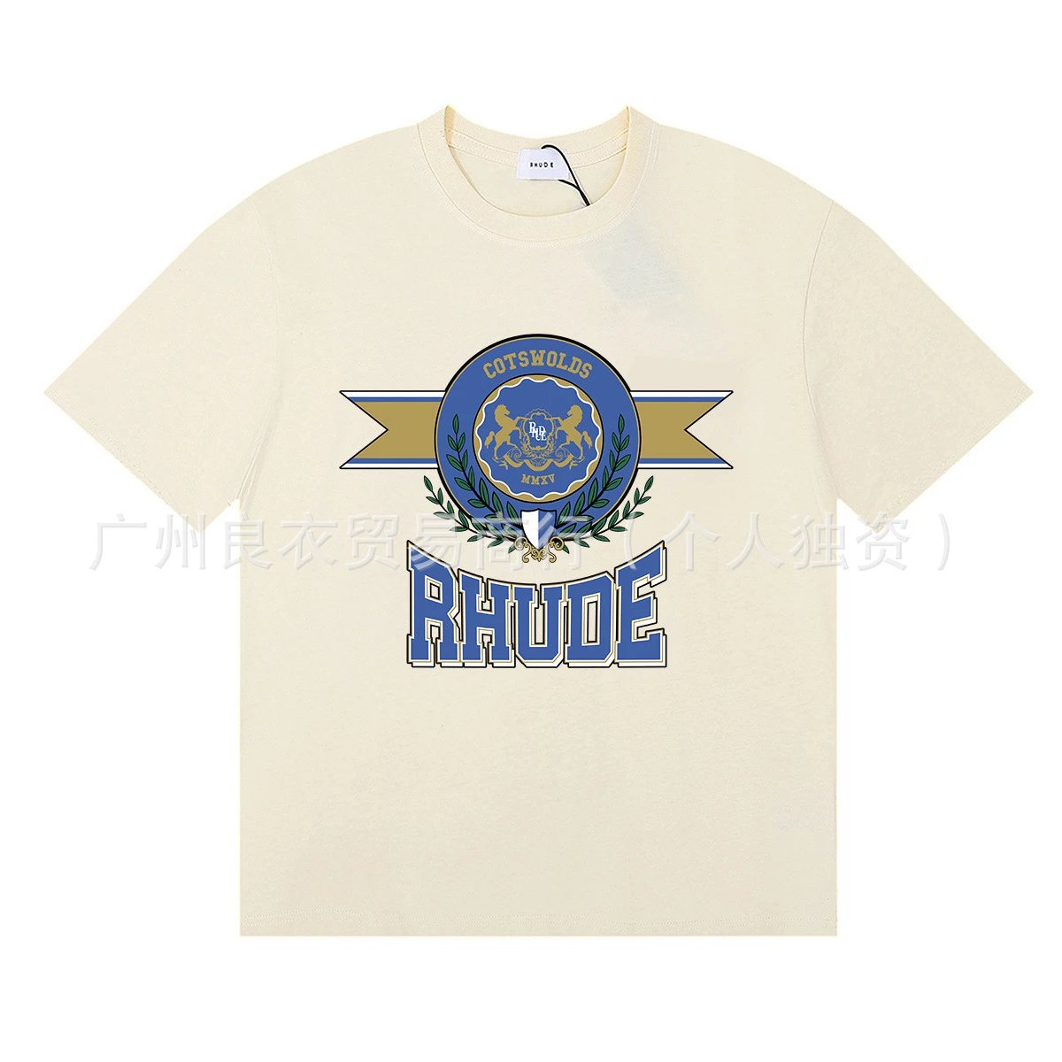 Rhude Cotswolds Crest Beige T-Shirt - 12
