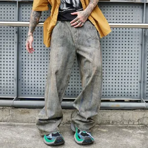 Design Distressed Oversized Baggy Jeans Gray