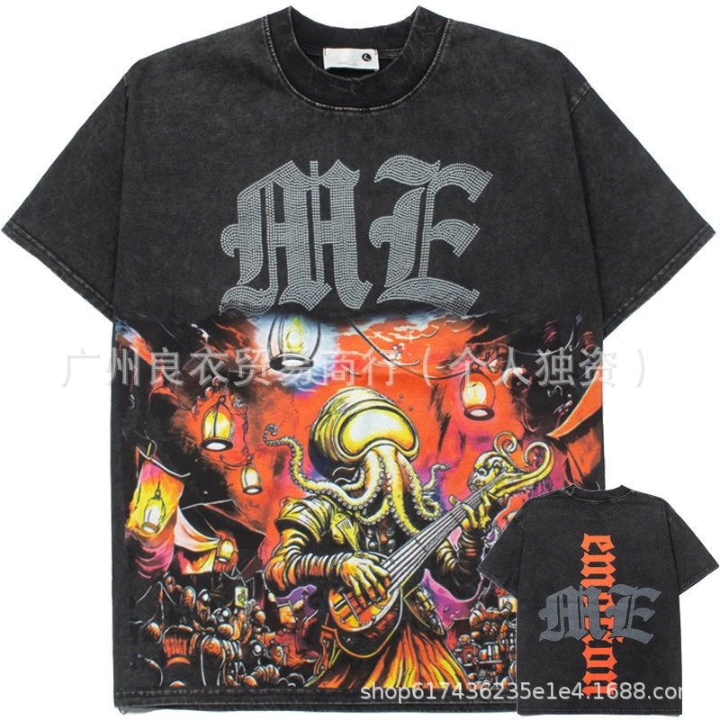 Design Emotion Graphic Print Distressed Black T-Shirt T-Shirts - 13