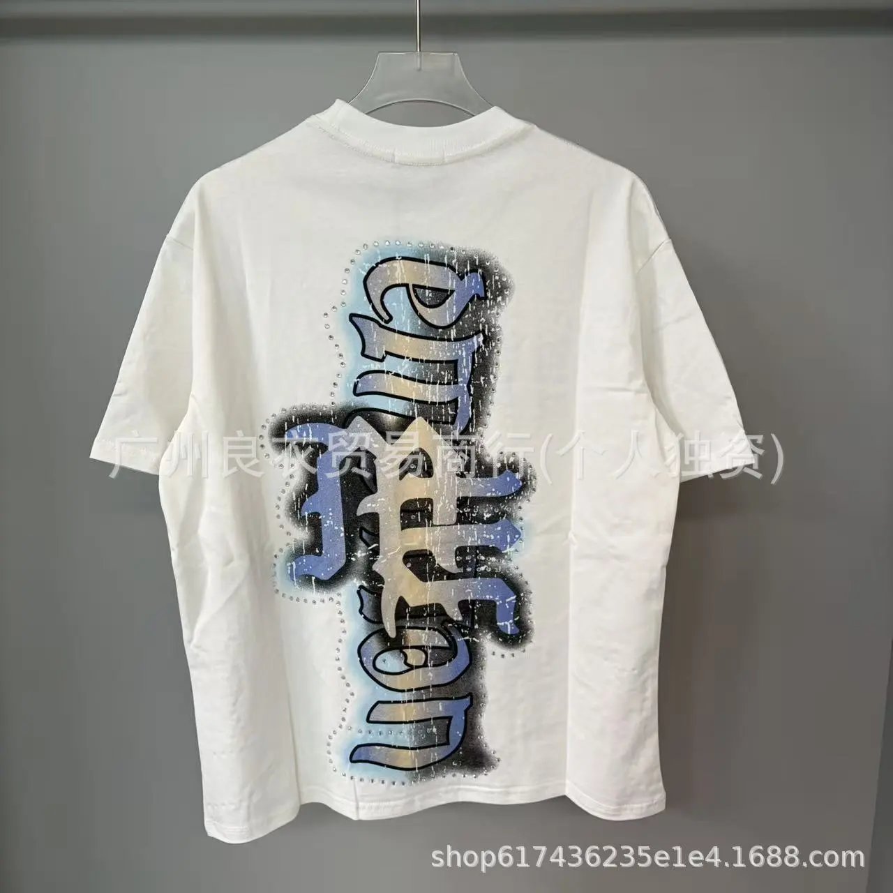Design Mixed Emotion Angel Print Oversized T-Shirt White T-Shirts - 10