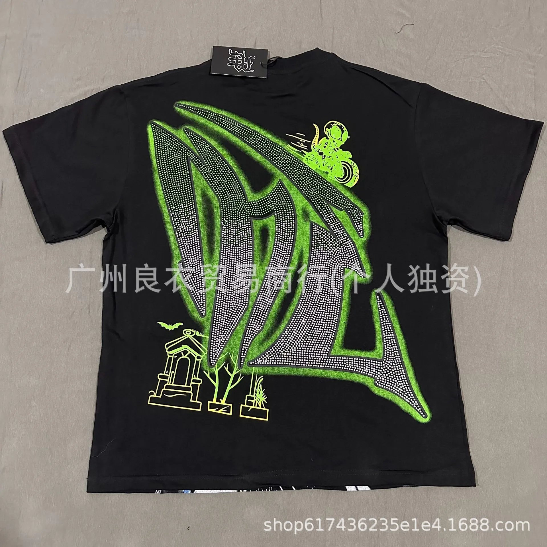 Design Mixed Emotion Graphic Print Studded T-Shirt White T-Shirts - 10