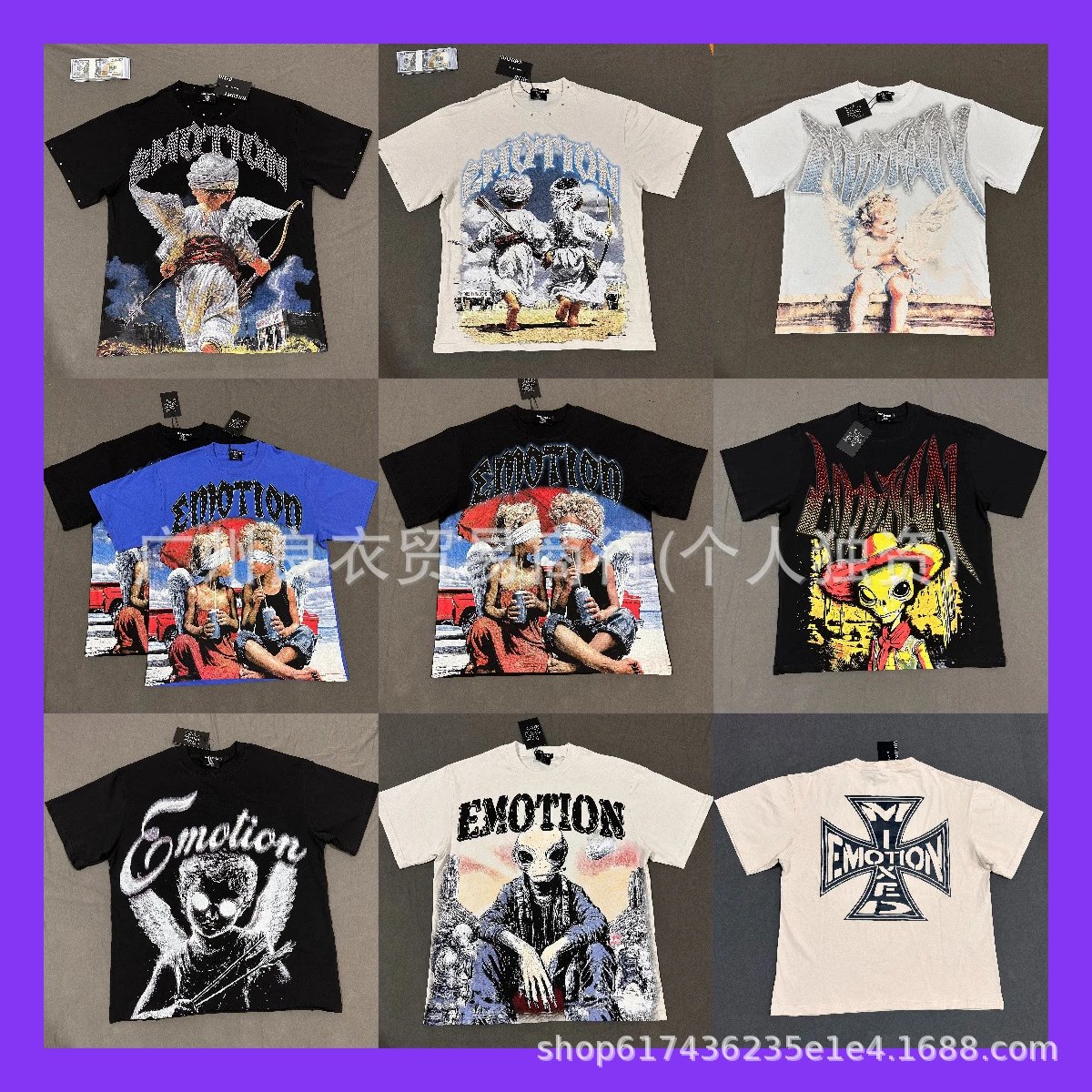 Design Mixed Emotion Graphic Print Studded T-Shirt White T-Shirts - 2