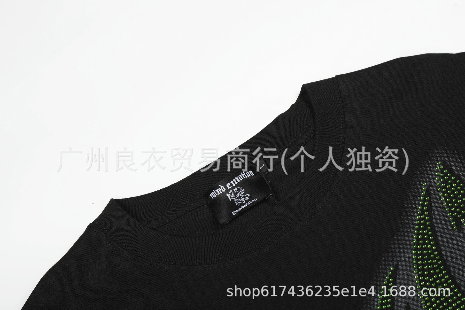 Design Mixed Emotion Graphic Print Studded T-Shirt White T-Shirts - 8