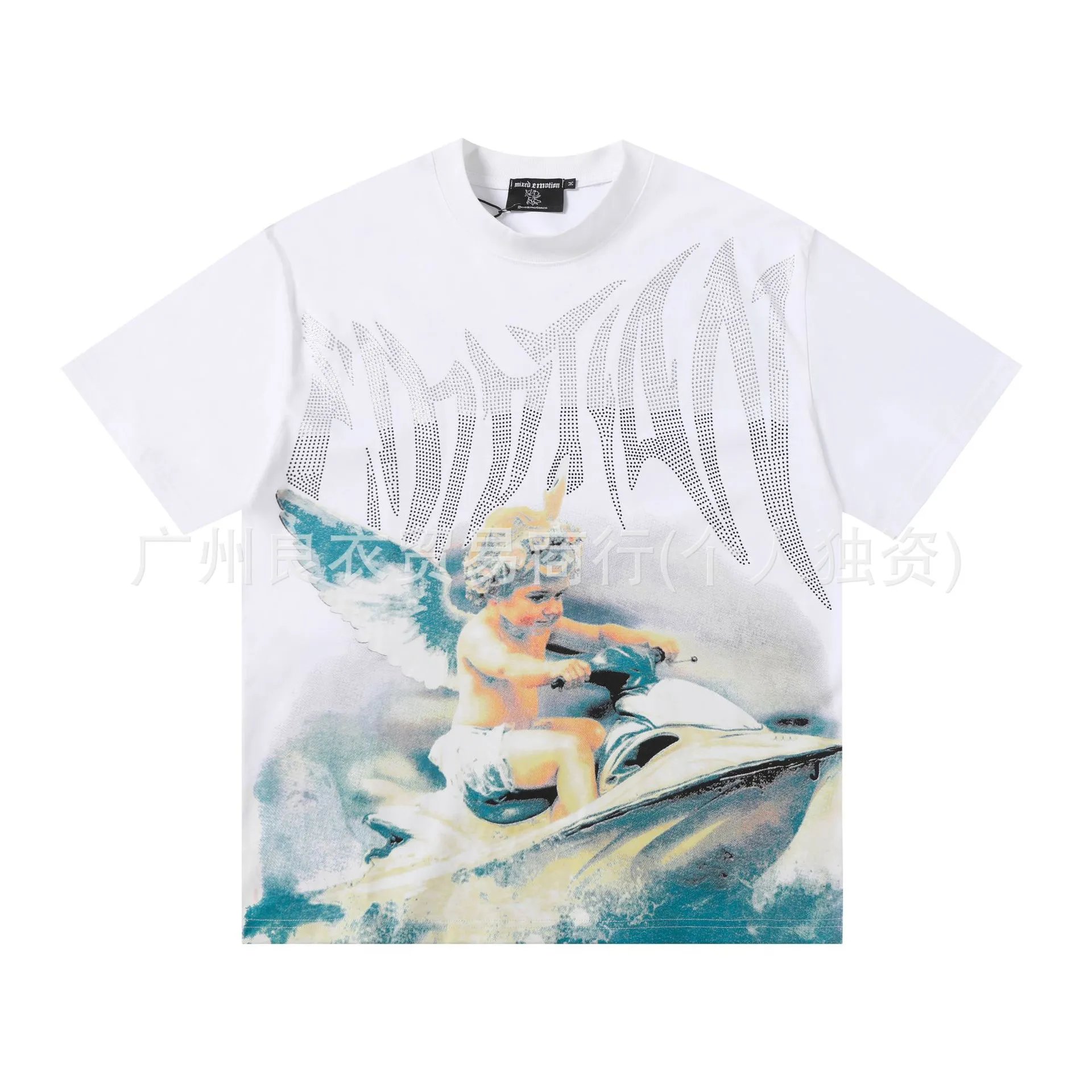Design Mixed Emotion Angel Jet Ski White T-Shirt T-Shirts - 1