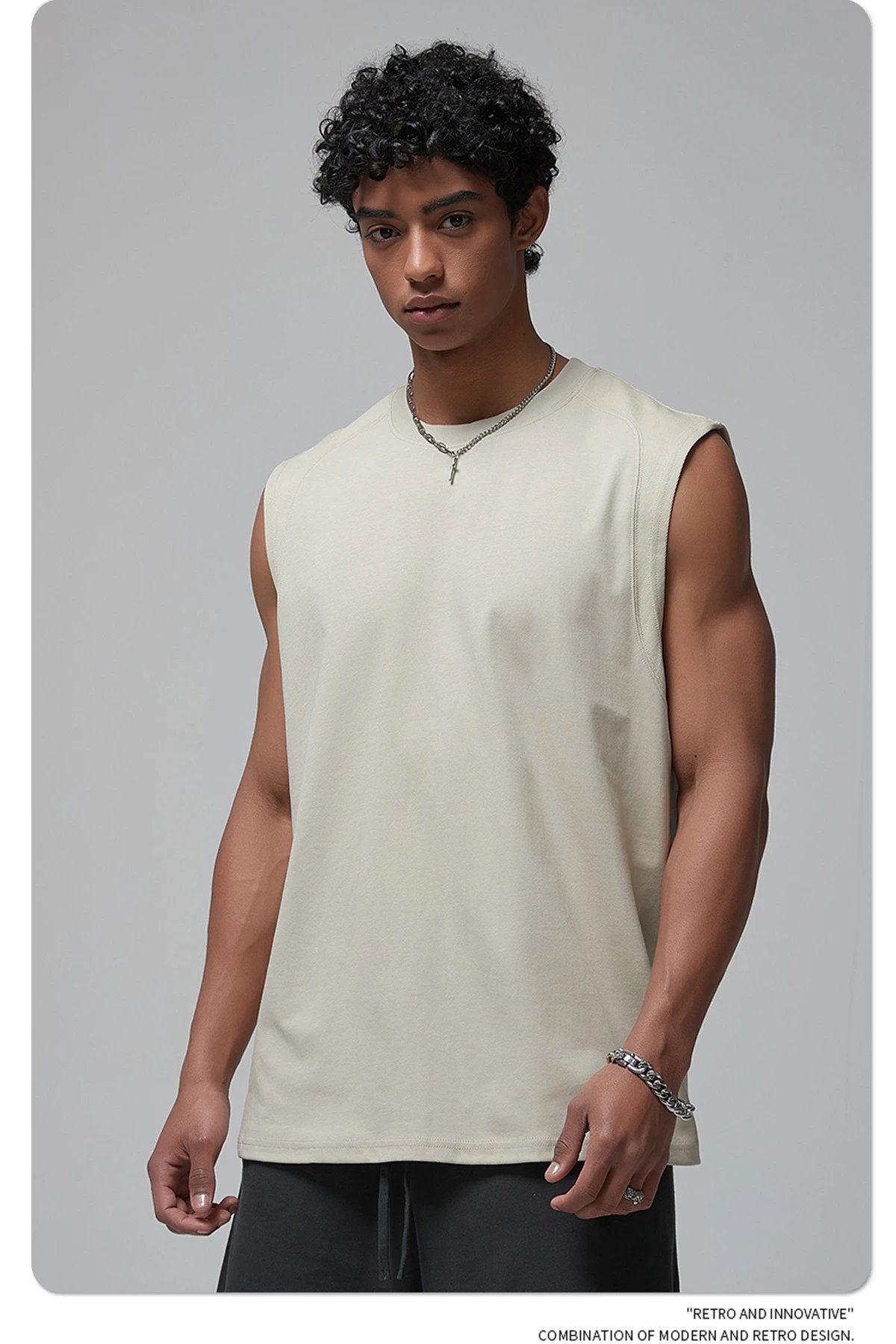 Arte Artie Master 190G Cotton Sleeveless Vest White Vest Top - 17