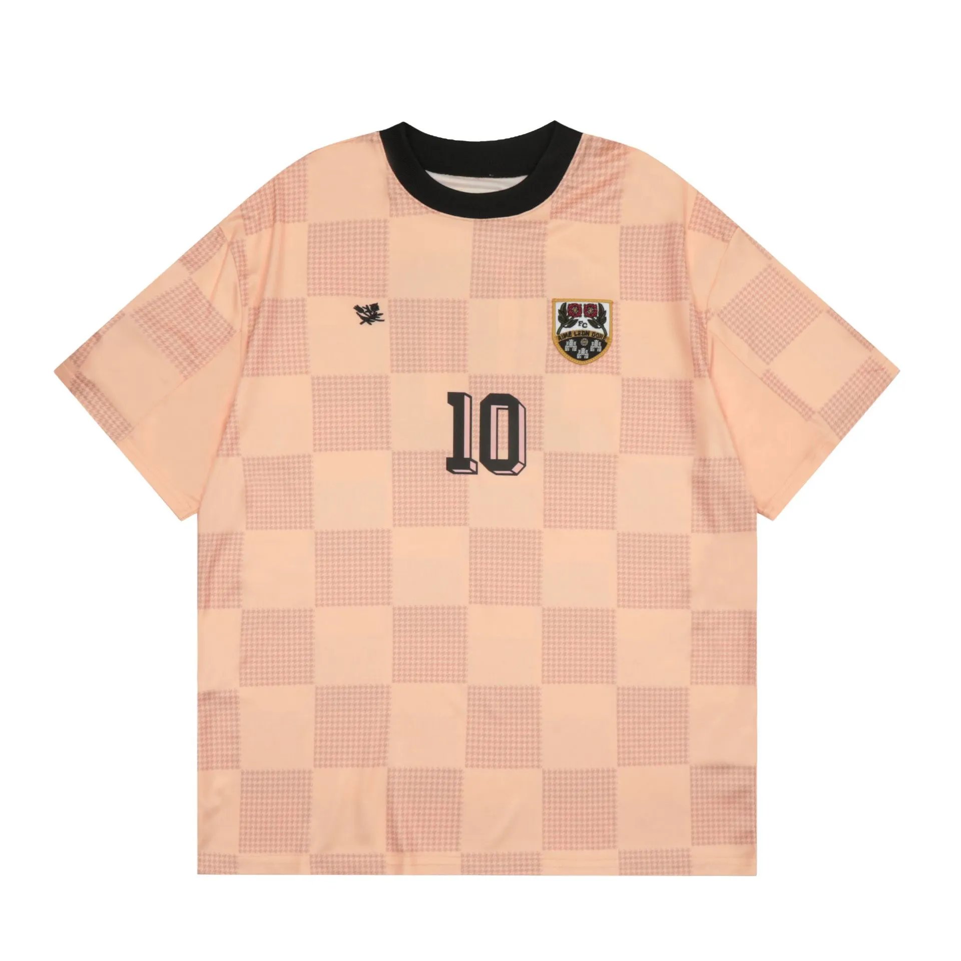 Design Checkerboard Print Soccer Jersey Peach - 17