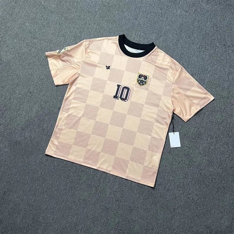 Design Checkerboard Print Soccer Jersey Peach - 21