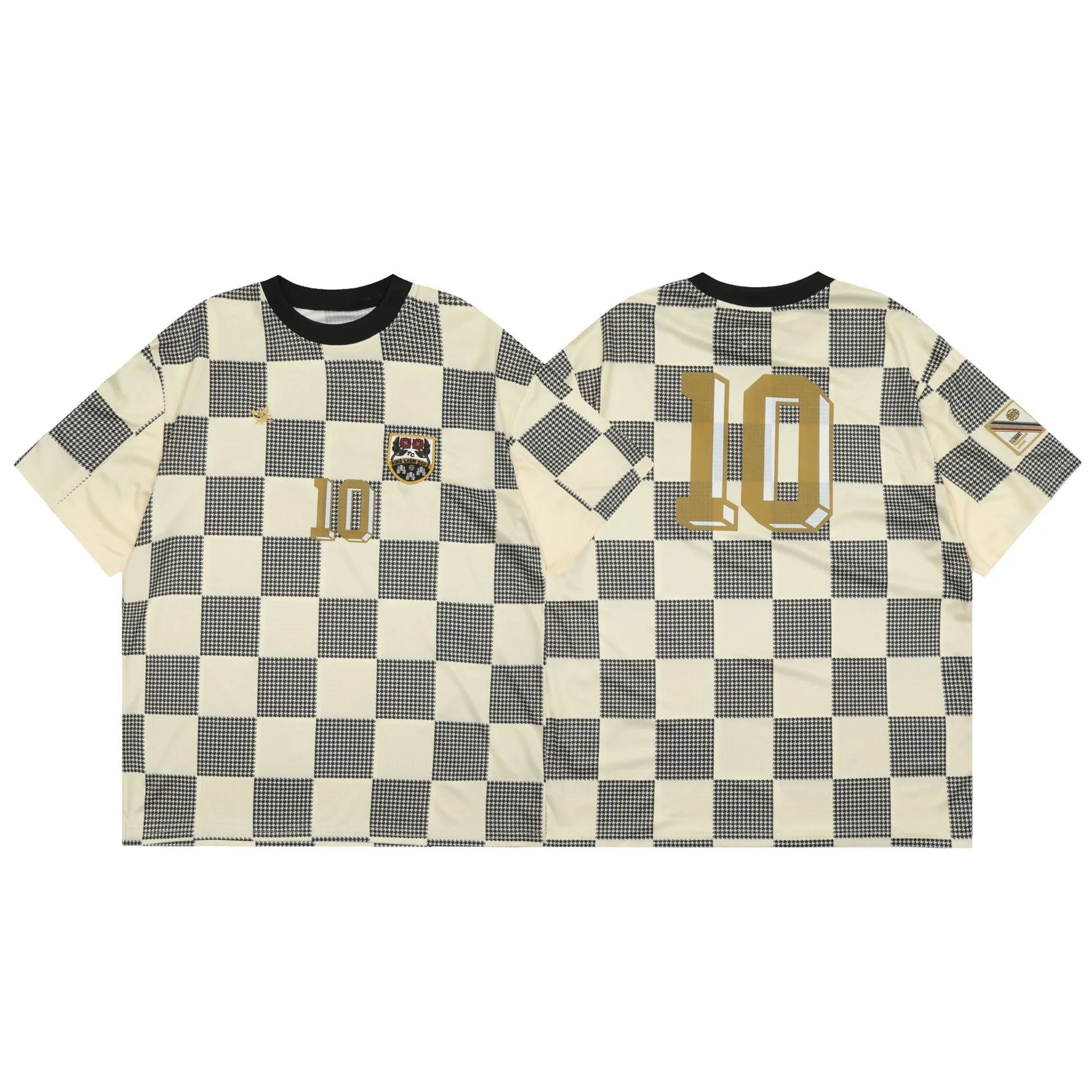 Design Checkerboard Print Soccer Jersey Peach - 16