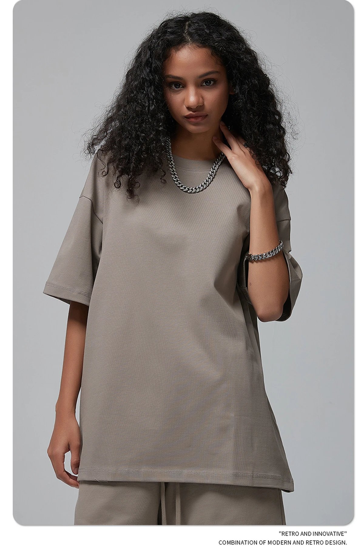 Arte Artie Master 385G Pure Cotton Oversized T-Shirt Dark Gray T-Shirts - 48