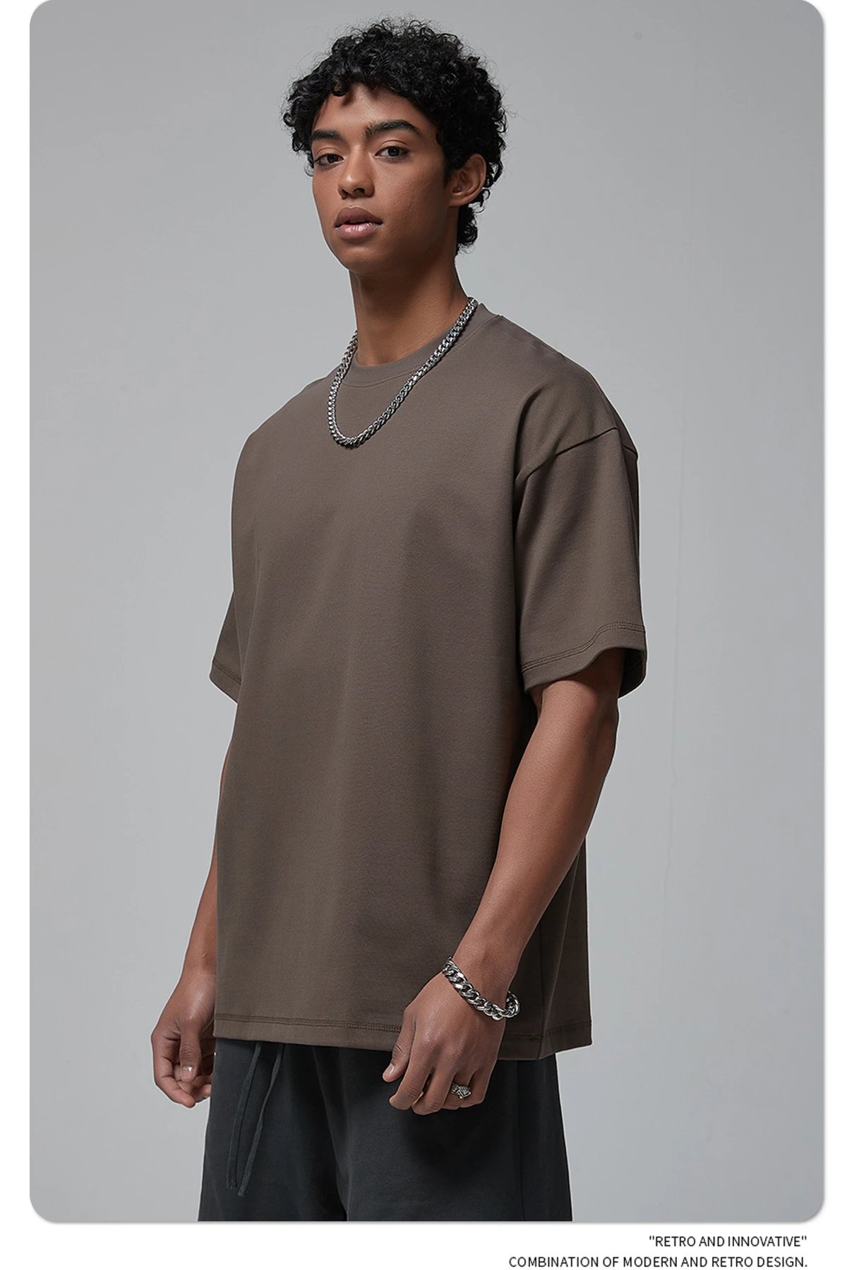Arte Artie Master 385G Pure Cotton Oversized T-Shirt Dark Gray T-Shirts - 53