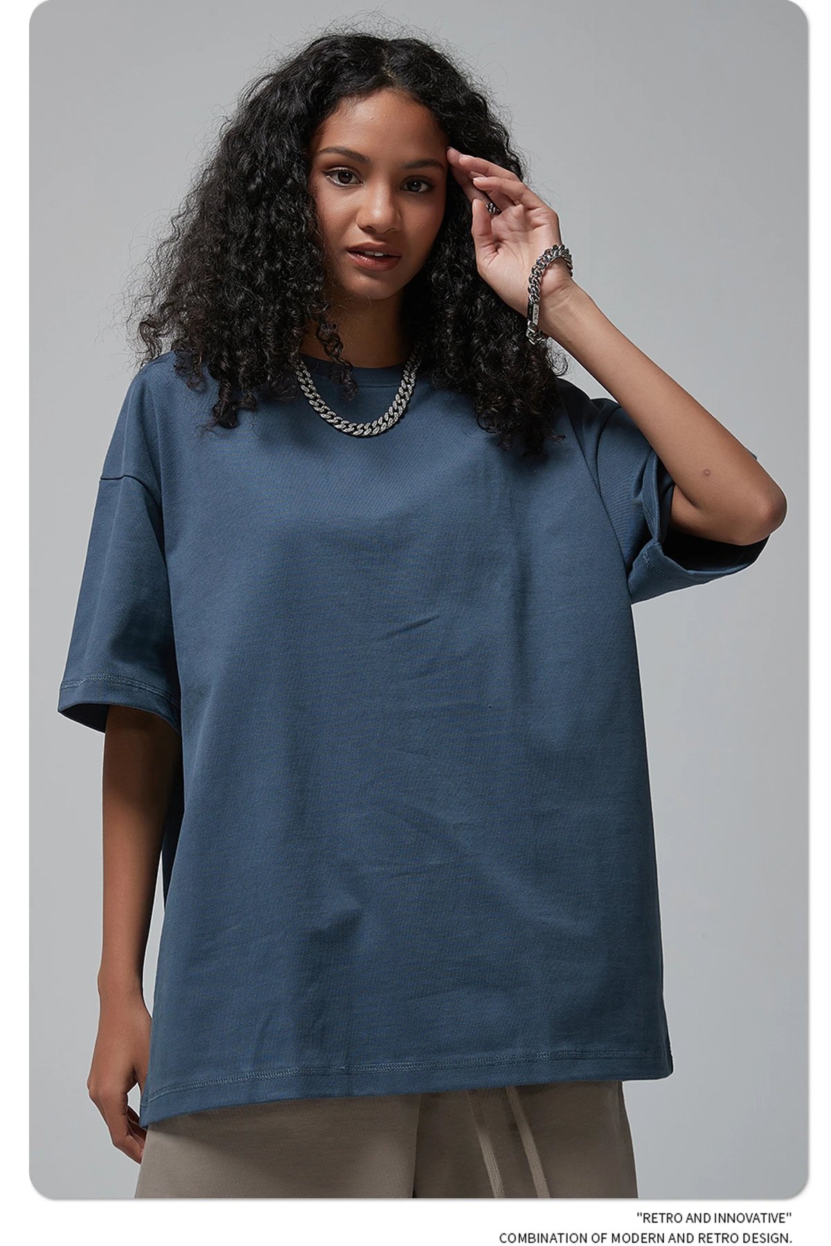 Arte Artie Master 385G Pure Cotton Oversized T-Shirt Dark Gray T-Shirts - 64