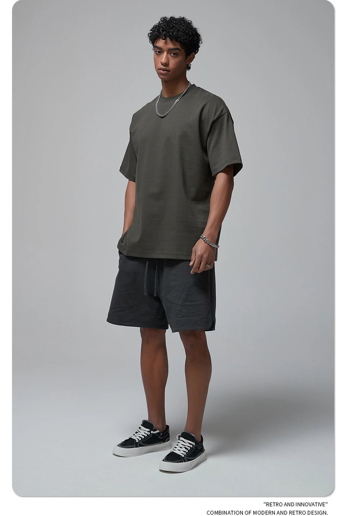 Arte Artie Master 385G Pure Cotton Oversized T-Shirt Dark Gray T-Shirts - 69