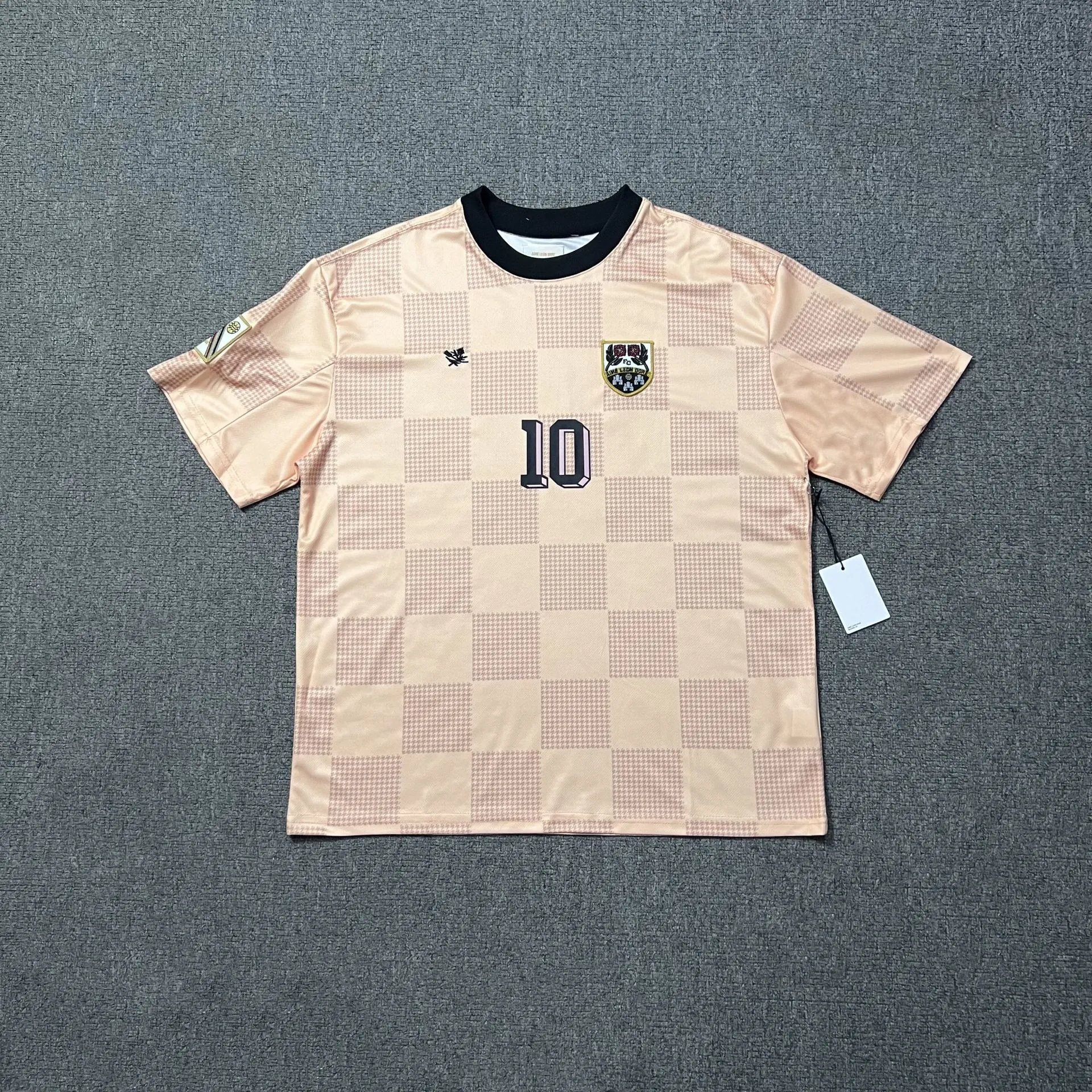 Design Checkerboard Print Soccer Jersey Peach - 20