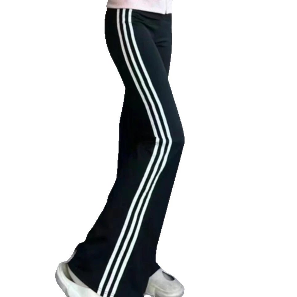 Unbranded Trousers High-Waisted Three-Stripe Flared image 5