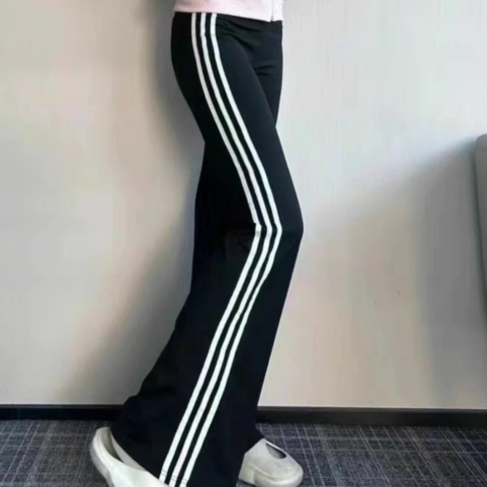 Unbranded Trousers High-Waisted Three-Stripe Flared image 2