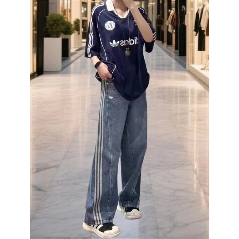 adidas Jeans Wide-Leg Three-Stripe image 2