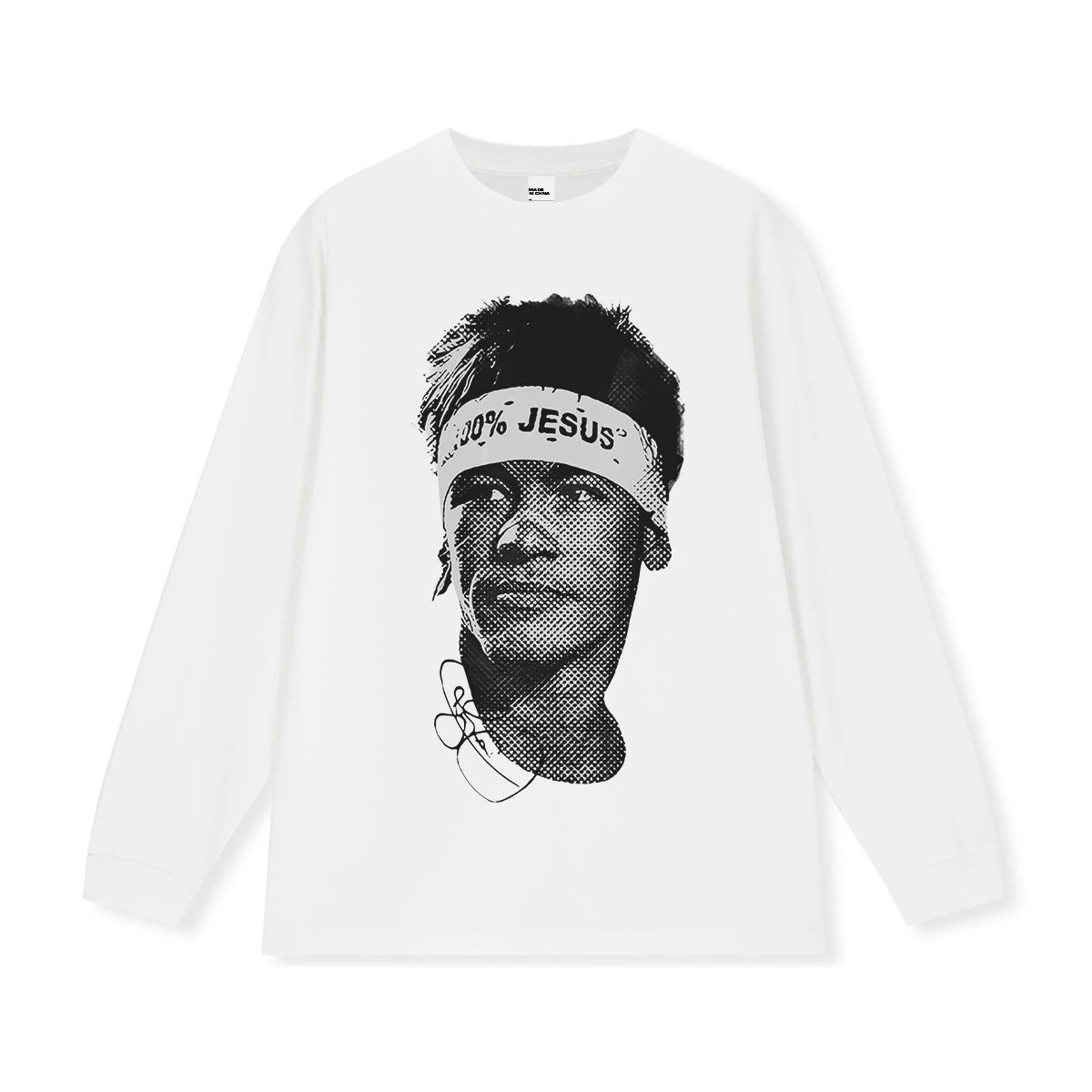 Pure white long sleeves (small neckline)