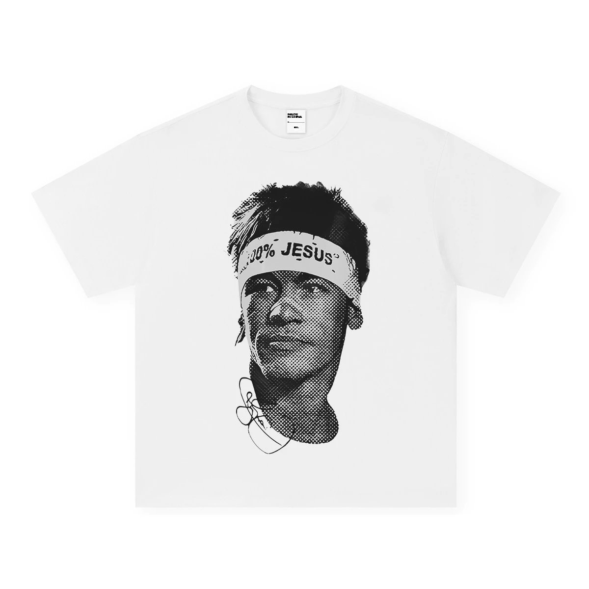 Pure white short sleeved shirt (small neckline)