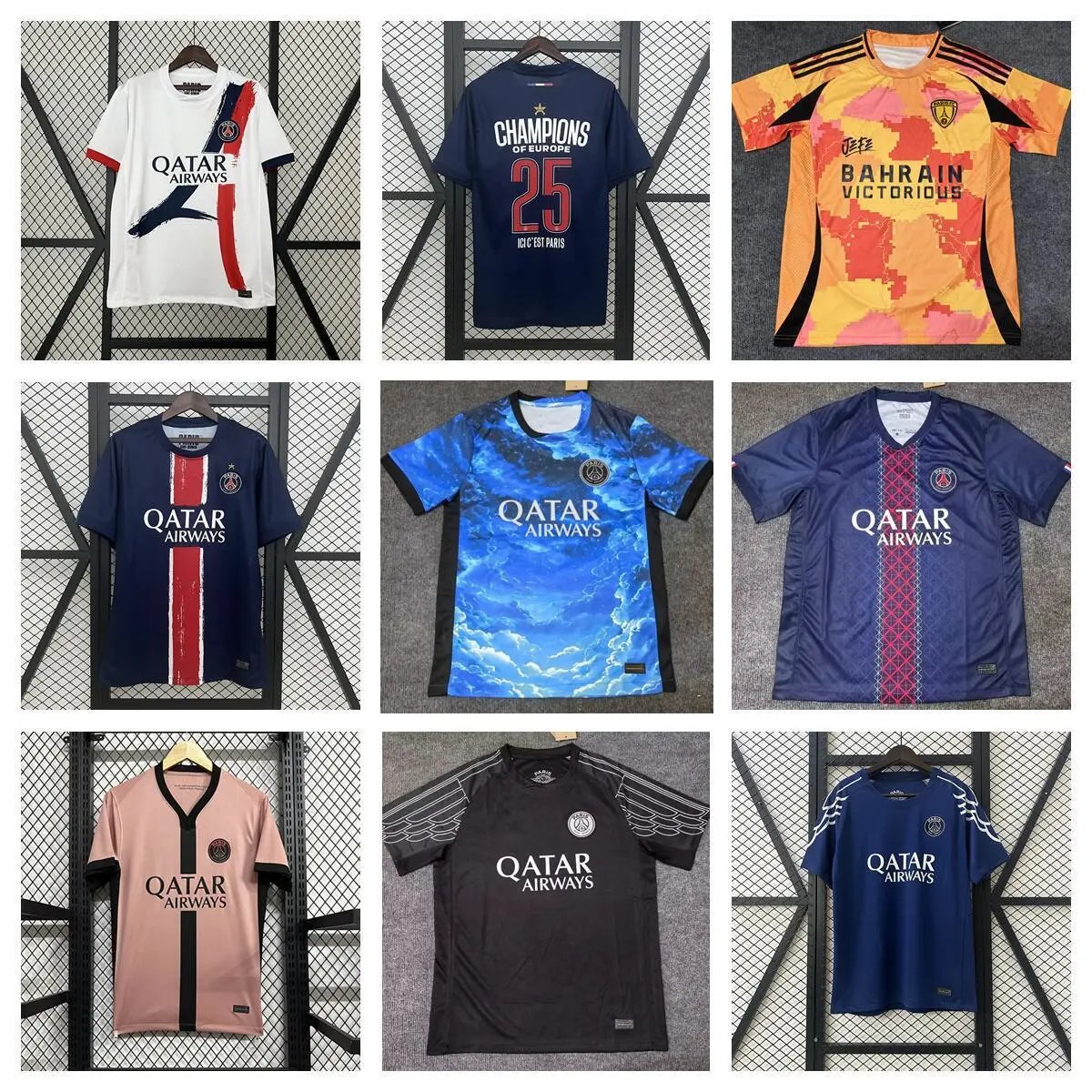 Paris Home Jersey Champions League Commemorative Short-Sleeve Soccer Shirt