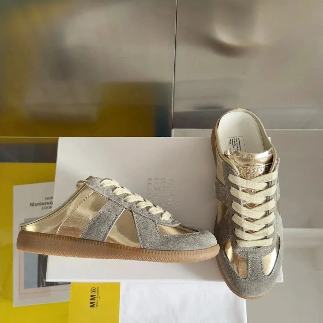 Slippers Grey Gold