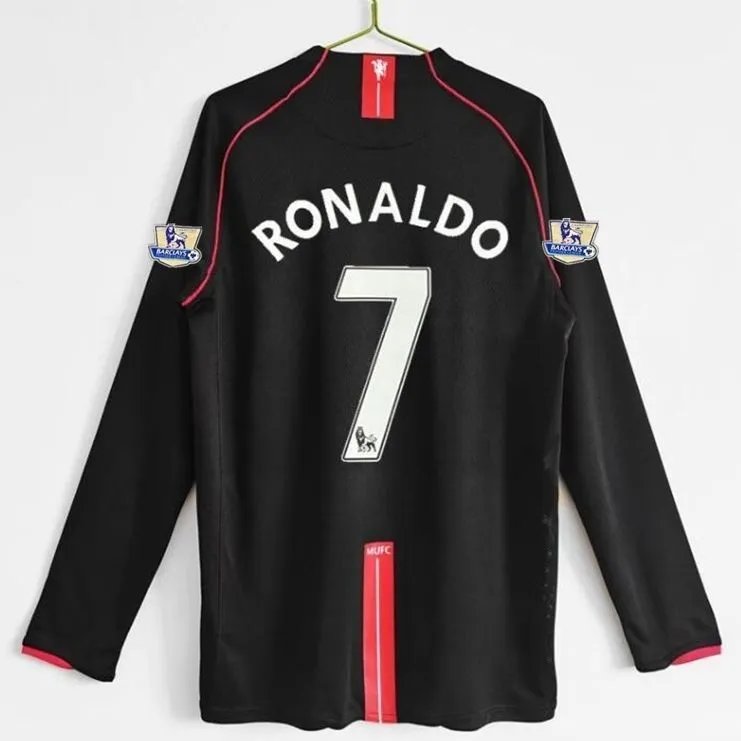 07-08 Black Away Long Sleeve #7 Ronaldo with Patch