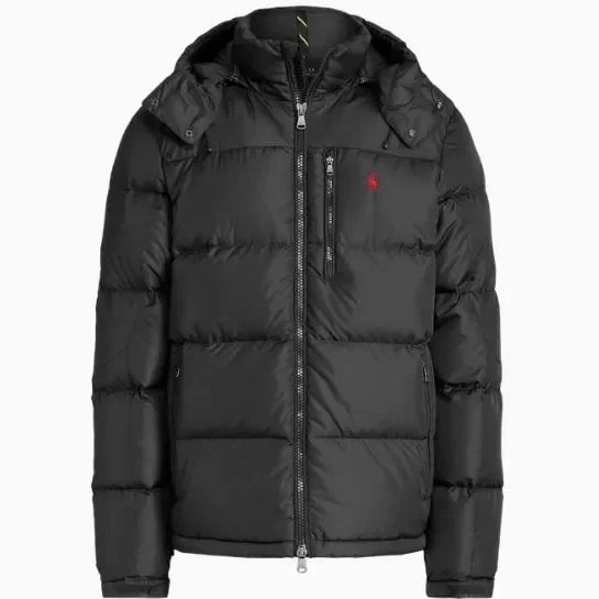 LF bright red label down jacket