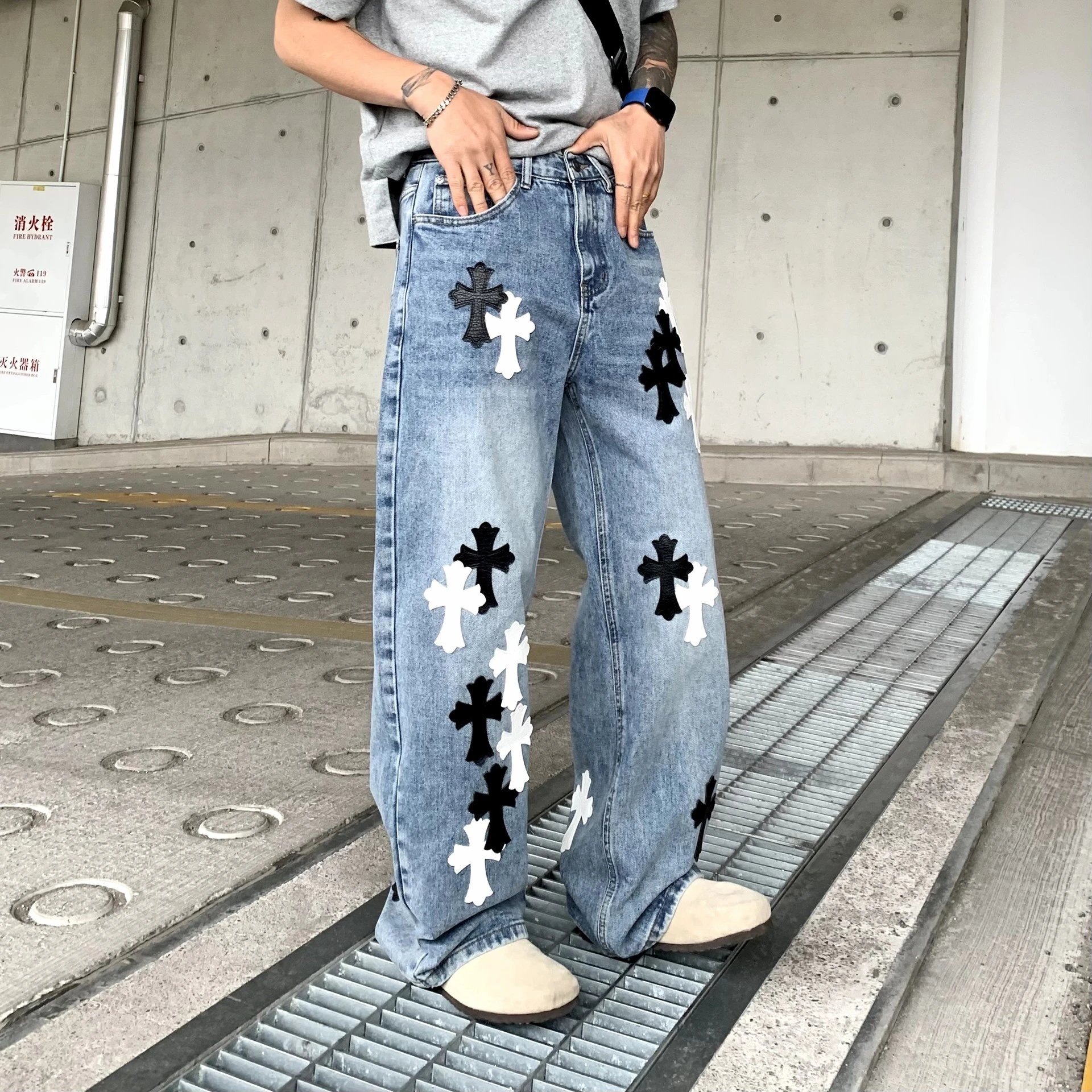 Chrome Hearts Cross Patch Jean