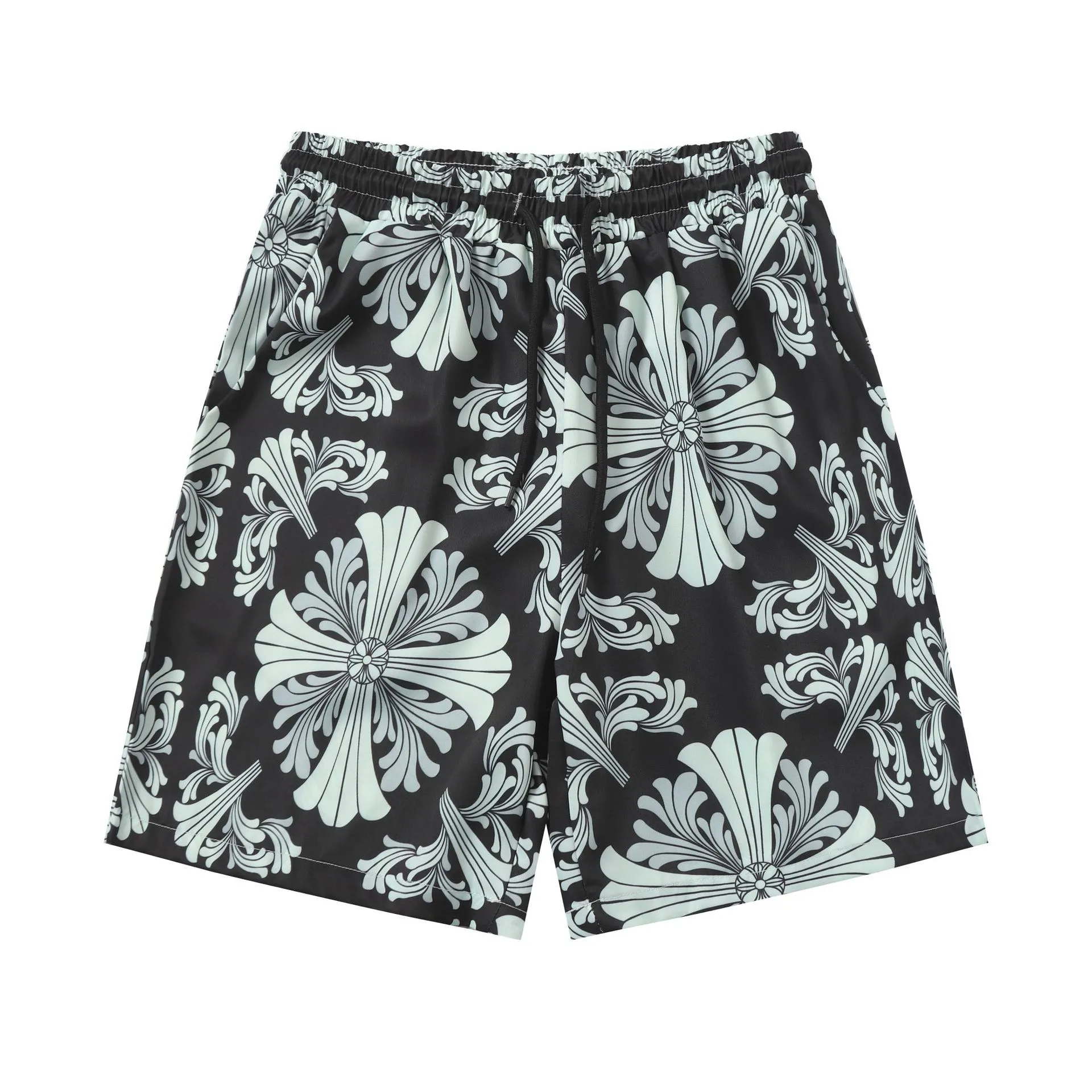 Chrome Hearts Allover Floral Cross Print Nylon Swim Shorts - rep szorty