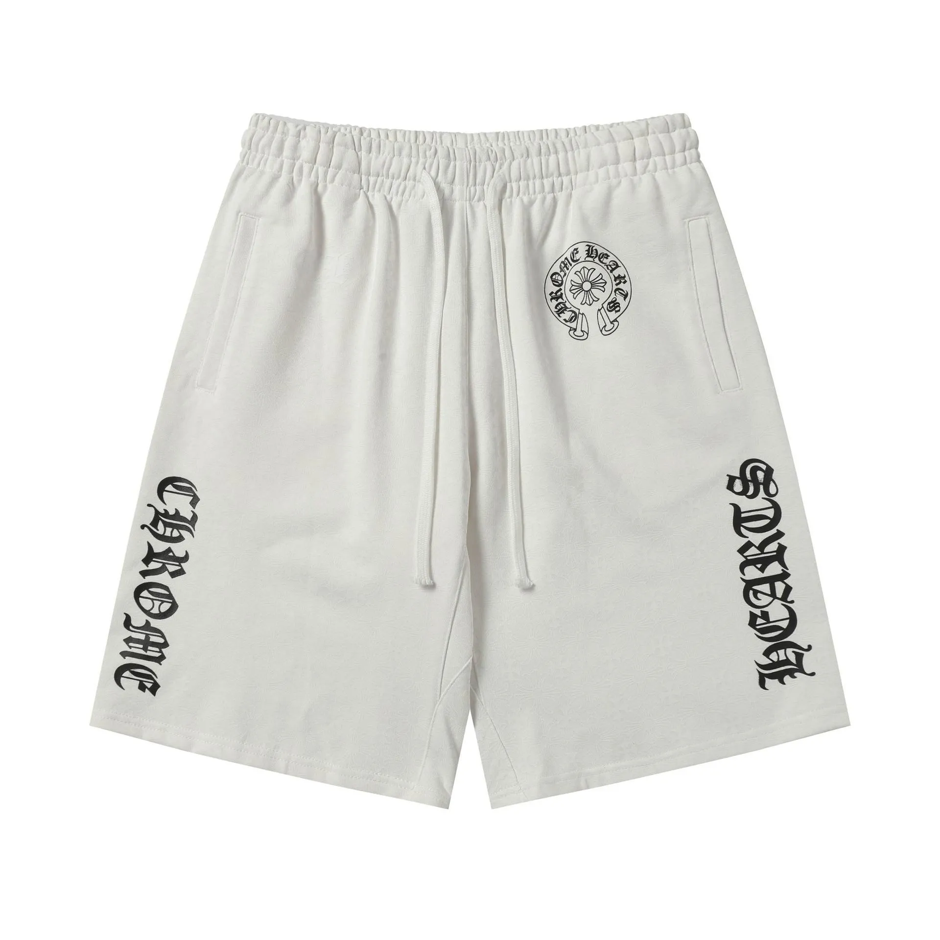 Chrome Hearts White Gothic Font Terry Sweat Shorts - rep szorty