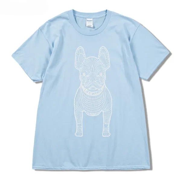 GRA French Bulldog Line Art Burgundy T-Shirt - 36