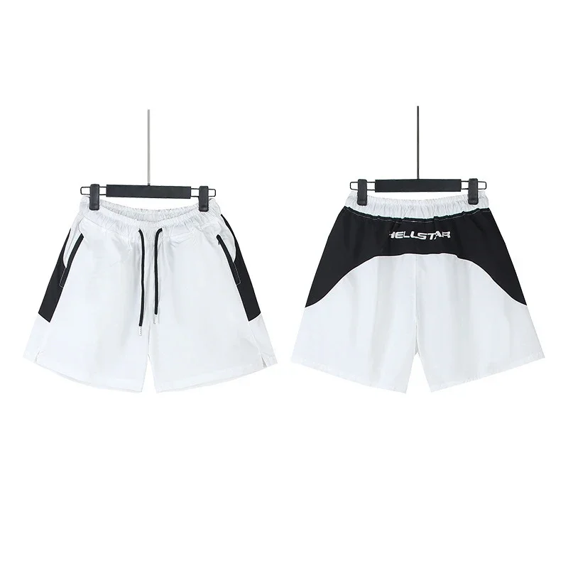 Hellstar Curved Color-Block Nylon Sports Shorts