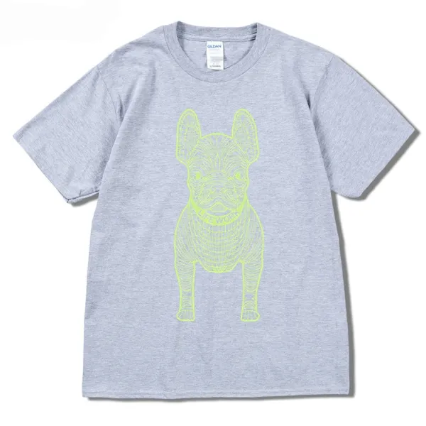 GRA French Bulldog Line Art Burgundy T-Shirt - 35